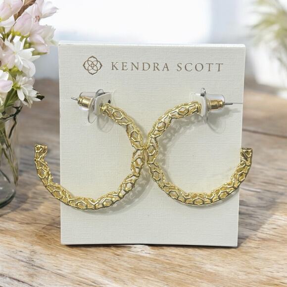 Kendra Scott Jewelry - *SOLD* NWT! Kendra Scott Maggie Small Hoop Earrings in Gold Filigree